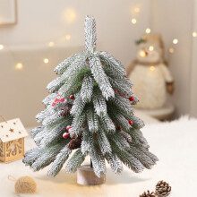 Fankiway Mini Flocked Christmas Tree Decorations 6 Pack