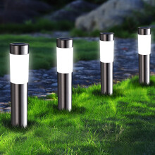 Joomer Solar Lights Outdoor Garden, 4 Pack Garden Lights Solar Powered Waterproof, LED Pathway Lighting Solar Powered Path Light Decoration for Patio