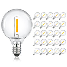 SCNNC 25 Pack 1W E12 G40 LED Bulbs Outdoor Waterproof 220V Warm White 2700K, Mains Powered G40 Replacement Globe Bulb Garden Outdoor Lights Festoon S