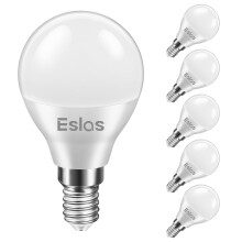 Eslas E14 LED Light Bulb Cool White, Globe Bulb SES 6W, Small Edison Screw G45 Golf Ball Bulb, 60W Incandescent Equivalent, P45 6000K 600lm, Non-dimm