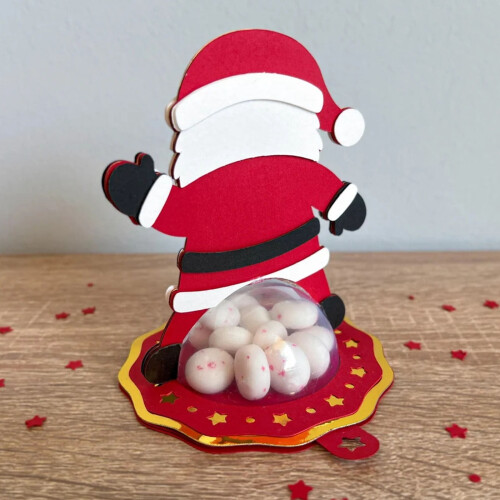 Christmas snowman candy box with Santa decor