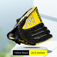 Guante de béisbol de 26,7 cm (10,5 pulgadas), guante de entrenamiento de cuero azul y negro para jugadores jóvenes y adultos, para lanzadore