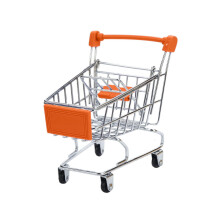 Mini carrito de compras, organizador utilitario de acero inoxidable de 4 ruedas para teléfono, control remoto, frutas, flores, bolígrafo cos