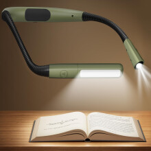 Glocusent Neck Reading Light, 100Hrs Long Lasting Rechargeable Book Light for Reading in Bed, 5 Colors & Stepless Dimming Neck Light, Perfect Gifts f