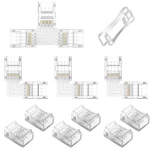 REDTRON 4 Pin Led Strip Connectors Kit, 10mm LED Light Adapter, 6X Gapless Connectors,3X L Shape Connectors,1x T Shape Connector for 5050/3528 Waterp