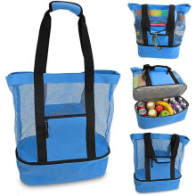 HeSaYep picnic bag blue mesh tote oversized