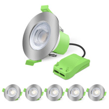 ALUSSO Fire Rated LED Downlights 6W 600lm, 3CCT Colors Warm Cool White Daylight Selectable Recessed Ceiling Lights Dimmable, Spotlights IP65 for Bath