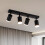 Gr4tec Spotlights Ceiling Lights 4 Way, Black Ceiling Light Fittings, Rotatable Kitchen Ceiling Light, GU10 Spotlight Bar, Modern Ceiling Light Indoo 1