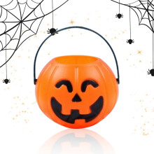 Halloween plastic pumpkin bucket reusable 1 piece