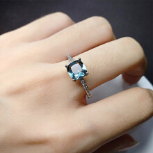 Pink rhinestone thin wedding ring square cubic zirconia