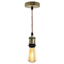Industrial Vintage Brass Pendant Ceiling Light Lamp Holder Antique Retro E27 Fitting M0010-AB