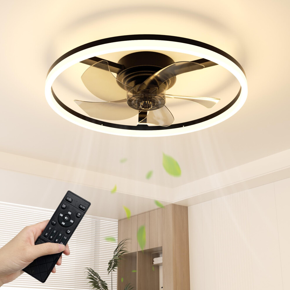 Niorsun Ceiling Fans With Lights And Remote, 6 Speeds And 3000K-6500K Dimmable Quiet Ceiling Fan Lights, 50Cm 3600Lm Modern Smart Led Ceiling Fan Lig 74005505