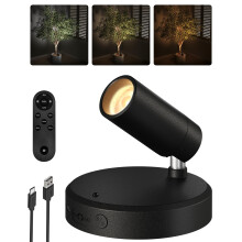 EZVALO 5500mAh Battery Powered Indoor Spotlights, Uplights for Indoor Plants, Wireless LED Picture Light for Wall, Dimmable with Remote & Timer, 3-Co