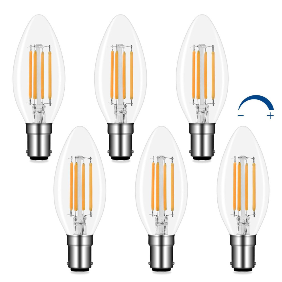 B15 Small Bayonet Led Candle Bulbs 4W Dimmable Warm 2700K, 400Lm, Equivalent B15 40W Incandescent, Ac 220V, Sbc C35 Small Bayonet Cap Candle Li White 72051047