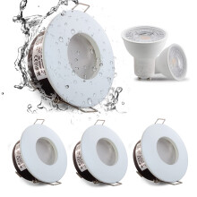 4XSweier IP65 Waterproof LED Recessed Ceiling Lights, 5W Warm White 3000K LED Spot, Suitable for Bathroom and Kitchen spotlights (Configure GU10 Lamp