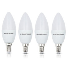 Blaupunkt LED E14 Light Bulb - Candle - Room Lighting - 7W - Small Edison Screw - Equivalent of 50W - Frosted - Warm White 2700K - 595 Lumens - Energ
