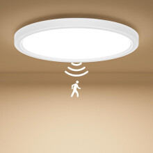 Birnetek LED Ceiling Light with Motion Sensor, 3 Color Temperature (3000K, 4500K, 6000K) Bathroom Motion Sensor Light, 18W 1800LM Ceiling Lamp, for