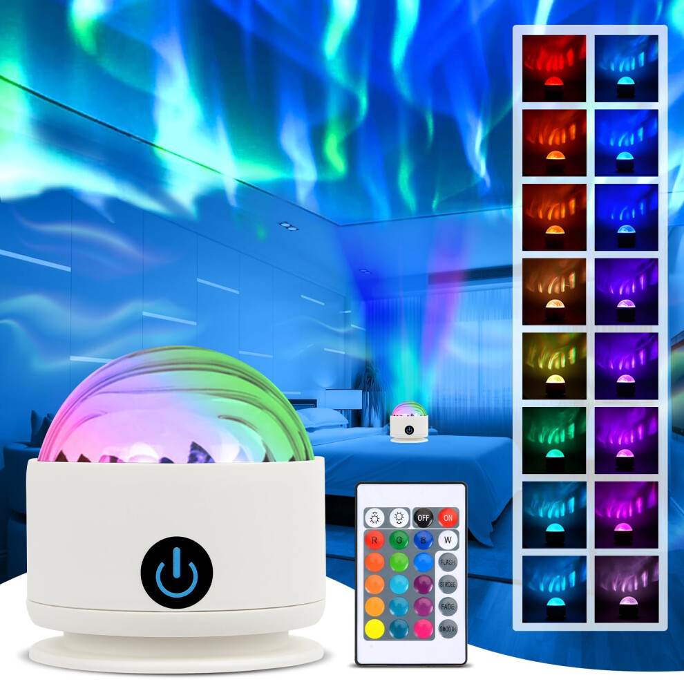 Xinrongda Northern Lights & Ocean Wave Projector, 16 Color Led Galaxy Projector, Sensory Lights, Rgb Dimmable, Remote Control, Rechargeable, Perfect 47859074