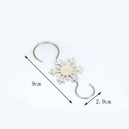 Gold Snowflake S-Shaped Hangers for Christmas Tree 10pcs