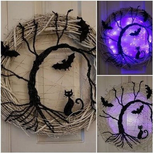 Γιρλάντα βεράντας για το Halloween με διακόσμηση στοιχειωμένου σπιτιού