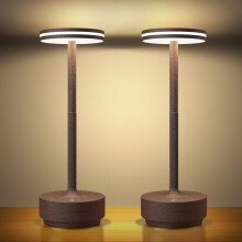 Hapfish 2 Pack Rechargeable Cordless LED Table Lamp, 5000mAh Battery Wireless Lamps, 3 Color Modes, Dimmable, USB Desk Light for Dining, Bedside, Ind