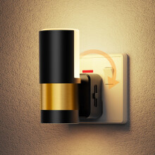 JandCase Night Light Plug in Wall: Night Light with Dusk to Dawn Senosr, Dimmable Brightness 0-100LM, Up-Down Glowing, Warm White 3000K, 180 Rotatab