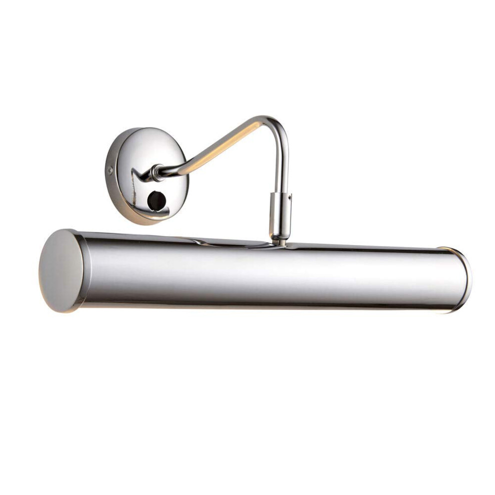 National Lighting Yoker Traditional Decorative Chrome Finish E14 Led Compatible Picture Wall Lamp Display With Rocker Switch 355Mm Silver/Light 89114315
