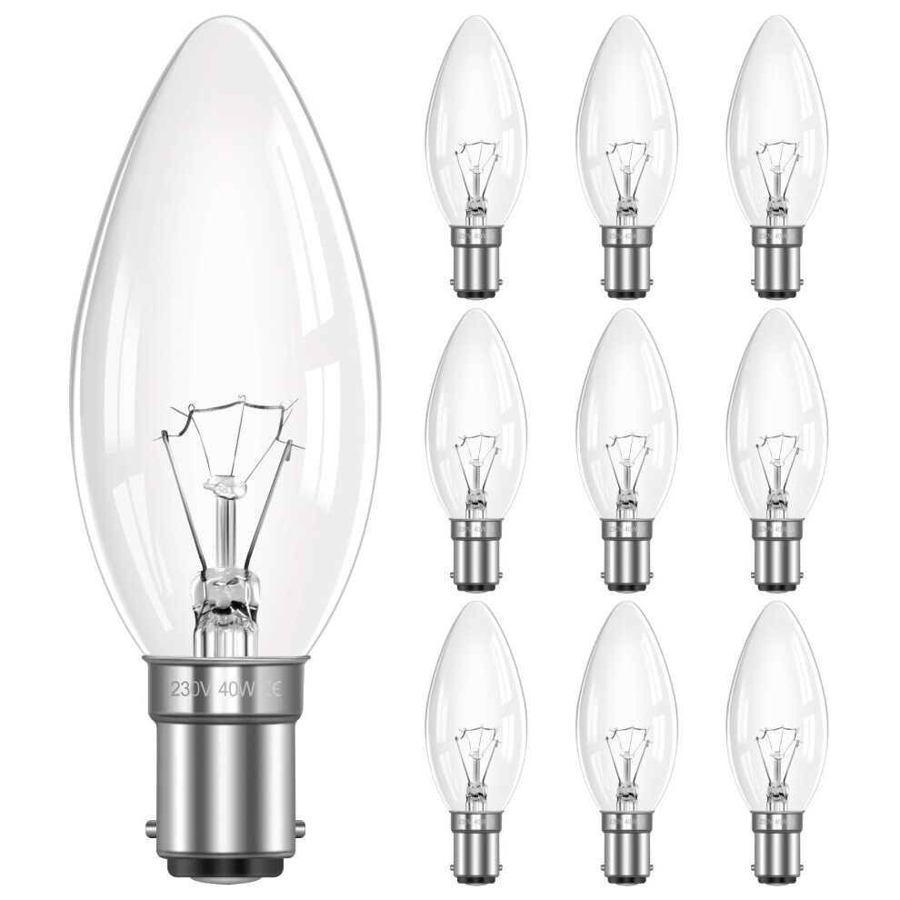 Morotty B15 Candle Bulbs Dimmable Warm 2700K, 360Lm, Ac 230V, B15 Sbc C35 Candle Bulbs Small Bayonet Cap, Bulb For Chandelier, Wall White/Light 74055289