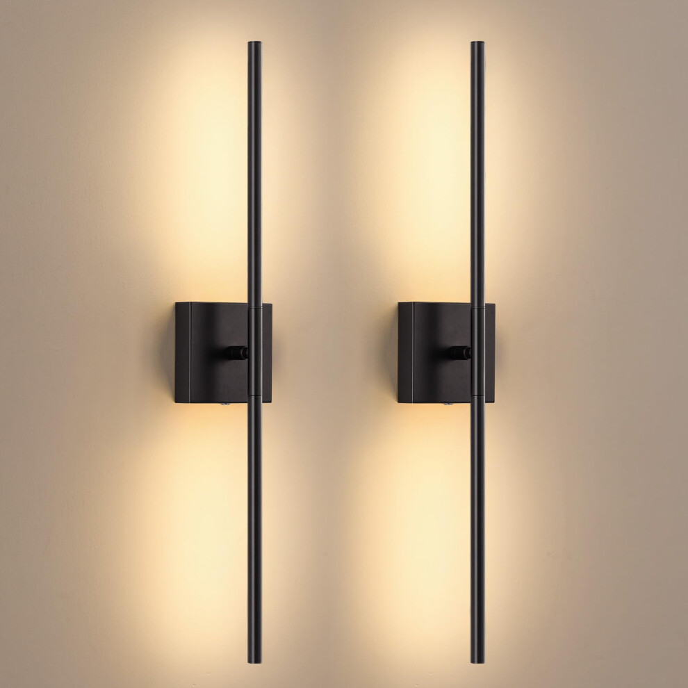 Newsee Led Rechargeable Wall Sconces Set Of Two, 5200Mah Battery Operated Wireless Dimmable With Remote Control Wall Indoor, Lighting For Black/Light 80595670