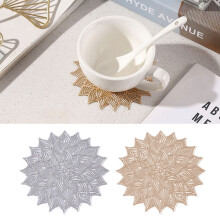 Flower-Shaped PVC Coaster 10cm Diameter