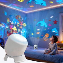 XUDUOO Dynamic Rotating LED Projector Light, Kids Night Light Projector, Ocean Projector with 360 Rotating, Gifts for Boys and Girls Birthday, Christ