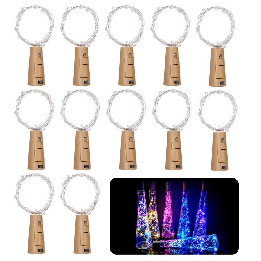 12 Pack Bottle S, Bottle With Cork 2M 20 Led String Fairy S Battery Operated Wine Bottles Copper Wire String For Diy, Par Light 71072371
