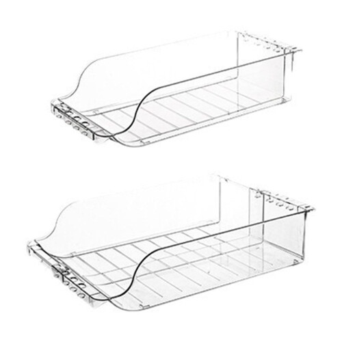 Soda Can Dispenser for Fridge Stackable Clear Rolling Design