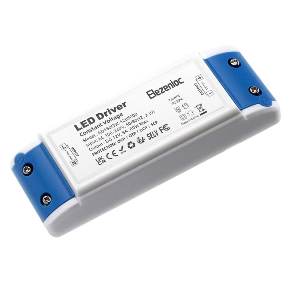 12V Led Driver Transformer 60W 5A, Power Supply, 240V Ac To 12V Dc Transformer, Constant Voltage Driver,Low Voltage Transformers For Led Bulbs, Light 45066092