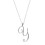 Women's silver clavicle necklace with initial pendant 1