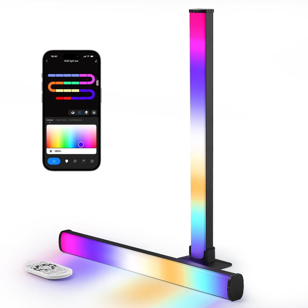 Luminexdesigns Rgb Led Bar For Tv & Gaming 40Cm Â Music Synchronization And App Control For Mood Ing And Decoration, Light/Black 49564495