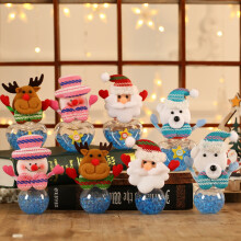Christmas candy jar set with snowman and Santa decor, 4 pcs