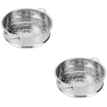 Stainless Steel Steamer with Wooden Handle 2-Pack