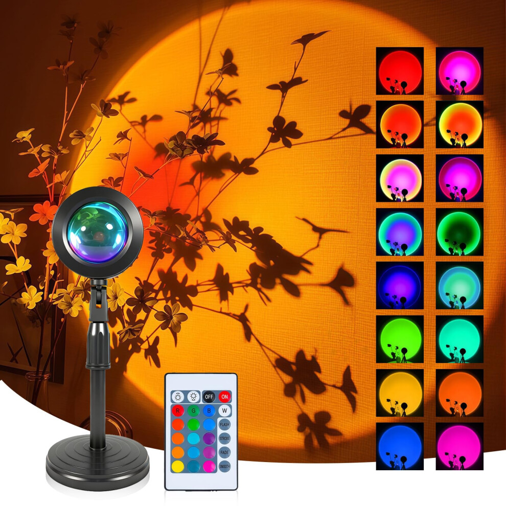 Amfun Sunset Lamp Projection-16 Colour | Rgb Sunset With Remote|Usb Port|360 Rotating Romantic Vision Mood Suitable For Photography, Sel Light 88722825