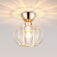 MELAYR Chandeliers Crystal Ceiling Light,Small Semi Flush Mount Ceiling Light with E27 Base, Modern Chandelier for Hallway Dining Rooms Bedroom Kitch