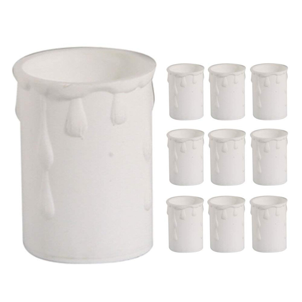10 Pack - Candle Drip Sleeve Tubes For Fittings | Diameter 33Mm X Height 50Mm | Thermoplastic | Molten Wax Vintage Effect | Fits Most Lam White/Light 41954973