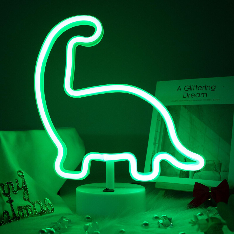 Enuoli Dinosaur Night - Led Dinosaur Lamp With Neon Battery/Usb Operated For Kids, Decorative S For Party, Bar, Wedding, Chri Light/Green 54297272