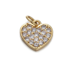Star Moon Sun Zircon Heart Pendant Necklace - 10pcs