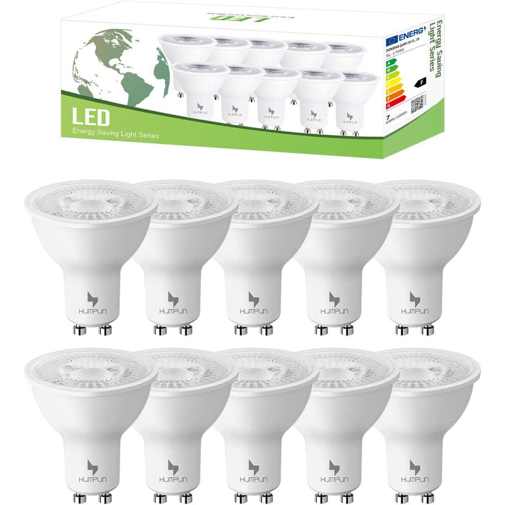 Humpun Gu10 Led Bulbs, Cool 6000K Gu10 Bulb 6W 350Lm, 50W Halogen Equivalent, Non-Dimmable Spot Bulb, 120 Beam Angle, Ac 220-245V Led Bu White/Light 13048082