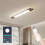 Naroume Dimmable LED Ceiling Light Modern Linear LED Ceiling Lamp 92cm Smart Semi Flush Mount Wraparound Shape Lighting Fixture with Remote Control f 1