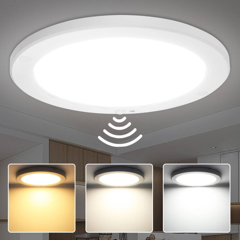 Hibay 18W Motion Sensor Ceiling Indoor, 3Cct 3000K/4500K/6000K Pir Round 1800Lm Sensor S Indoors Ultra Slim 240V For Stair, Hallway, Porch Light 80098072