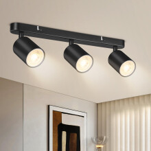 Ledronix Spotlights Ceiling Lights 3 Way, Matt Black Ceiling Spot Light Bar Rotatable Modern Ceiling Spotlight Fitting, GU10 LED Ceiling Light for Ki