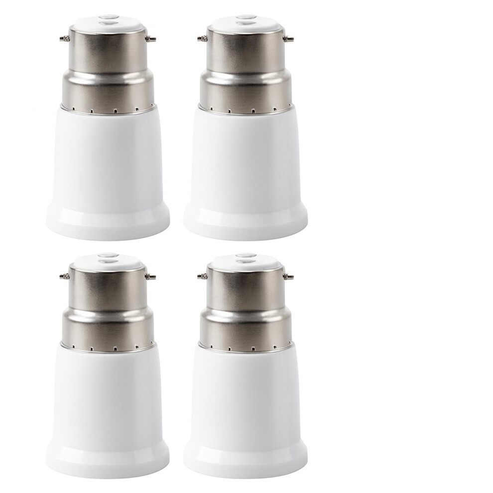 4Pcs B22 To E27 Socket Converter, Bayonet To Screw Bulb Adapter For Led, Cfl, Halogen, Incandescent Bulbs, Fireproof Housing, Easy Install Base, B22 37338114