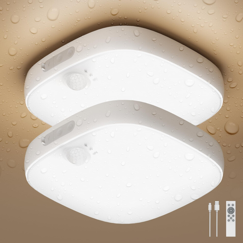 Fulen Shower S Ip65 Waterproof, Motion Sensor Ceiling Rechargeable Closet With 10000Mah Battery, Led Shower Lamp, Cordless Ceiling Light 76475108