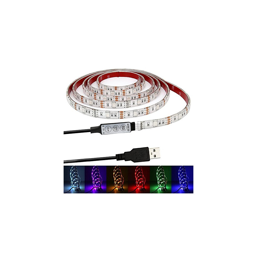 Msc Usb Powered Led Strip,1M / 3.3Ft Rgb 60 * Led S 20 Colour Variations Tv Back Background Ing Built-In Controller Rgb-Strip1m1 Light 32971101